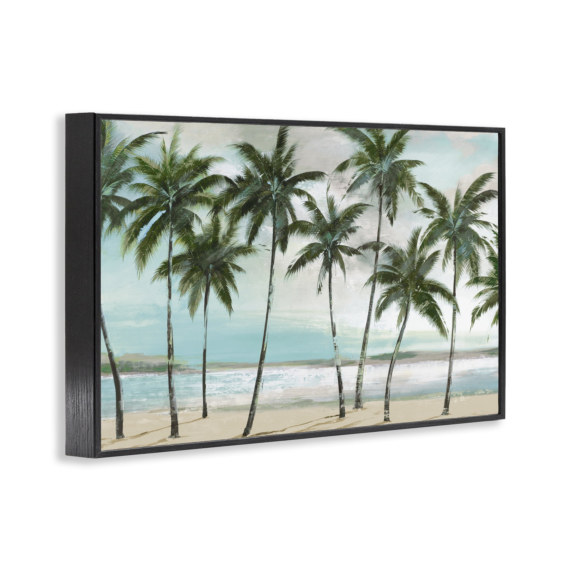 Stupell Industries Palms in A Row Coastal Black Framed Giclee Art, design by Lorenzo Collective