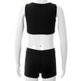 thumbnail image 4 of Yeahdor Kids Girls Gymnastic Crop Top with Athletic Shorts Set Girls Sports Dance Suit Activewear Fluorescent Green 8, 4 of 7