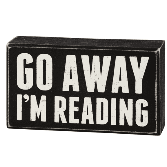 Primitives By Kathy Box Sign, 7" x 4", I'm Reading