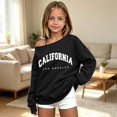 thumbnail image 2 of CAICJ98 Cute Sweatshirts for Teen Girls Lightweight Off The Shoulder Shirts Kids Girls Oversized Letter Print Pullover Long Sleeve Y2K Trendy Loose Fit Tunic Tops, Size 9-10 Years, 2 of 5