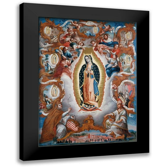 Unknown Mexican Artist 11x14 Black Modern Framed Museum Art Print Titled - Virgin of Guadalupe