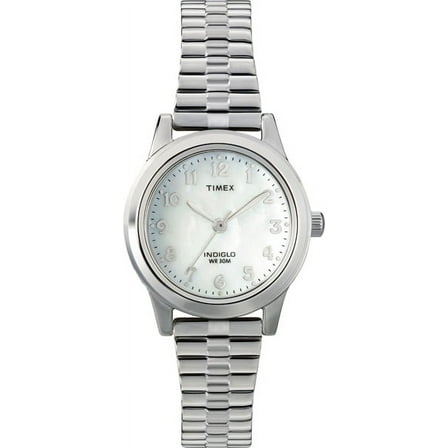 Indiglo by Timex Women's Adult Stainless Steel Expansion Band Wristwatch, Silver, WR 30M