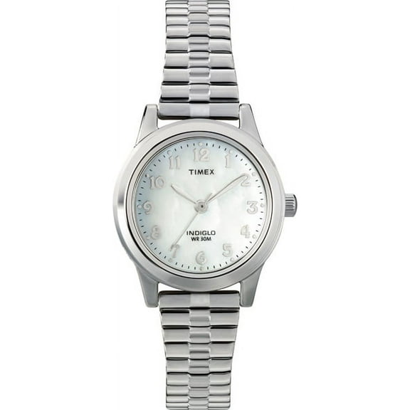 Indiglo by Timex Women's Adult Stainless Steel Expansion Band Wristwatch, Silver, WR 30M