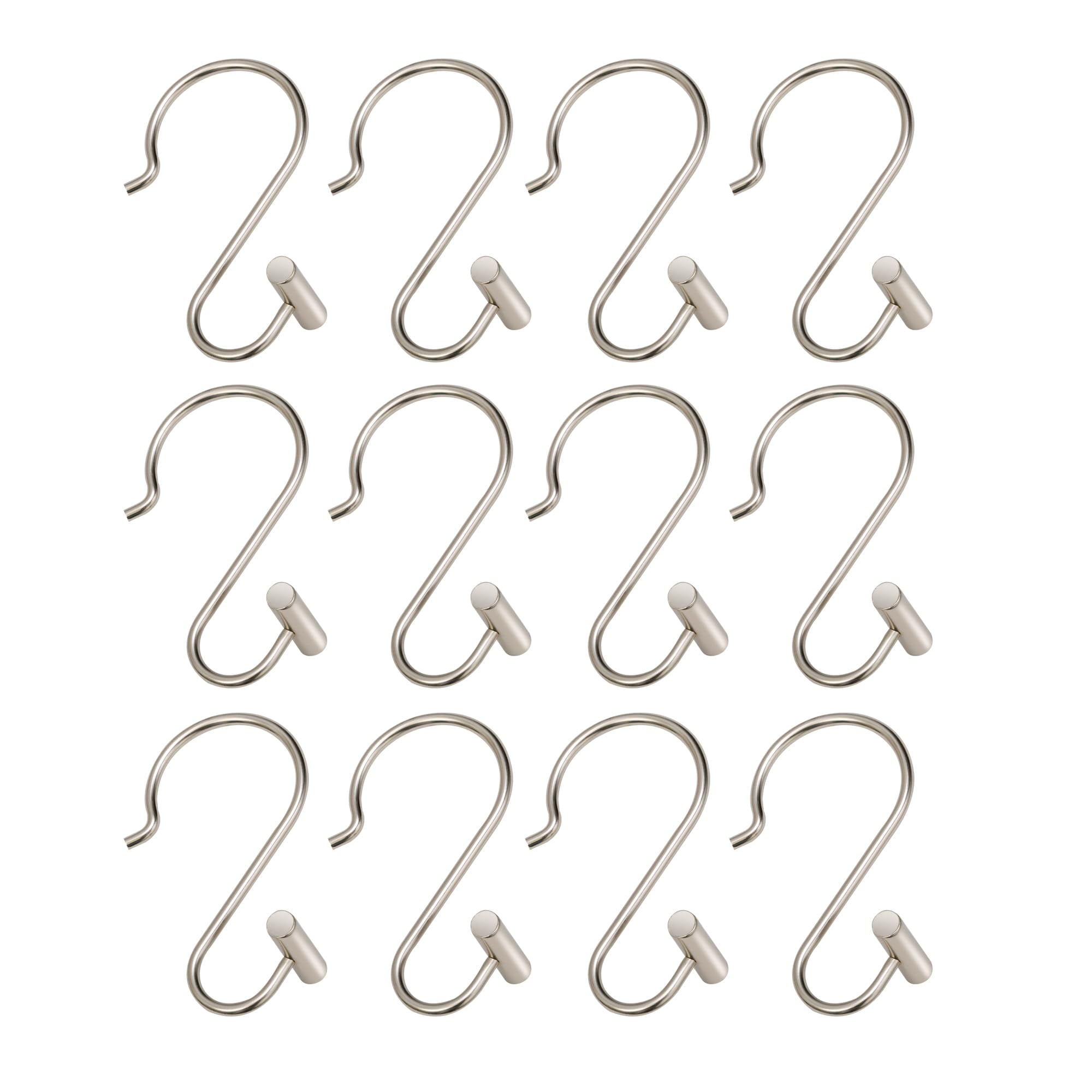Utopia Alley HK25BN Rust Resistant Shower Curtain Hooks Rings for Bathroom, Brushed Nickel - Set of 12