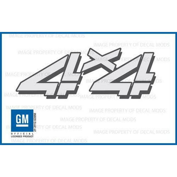 Decal Mods 4x4 Gray / Dark Gray Shadow Decals Stickers fits Chevy Silverado - FG (1999 - 2006) bed side 1500 2500 HD (set of 2) | FG7A2
