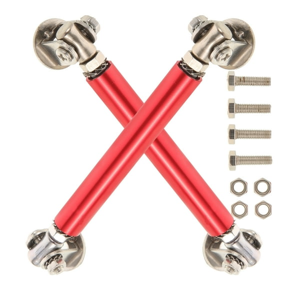 Phenofice Aluminum Alloy Front Bumper Lip Splitter Rod Red for Car Use 2Pcs