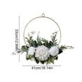 thumbnail image 3 of DefiDgd Metal Hanging Flower Wreath for Front Door,Vintage Layered Faux Rose Floral Wreaths Hoop for Outside Home Porch Wall Window Wedding Party Decoration(White), 3 of 6