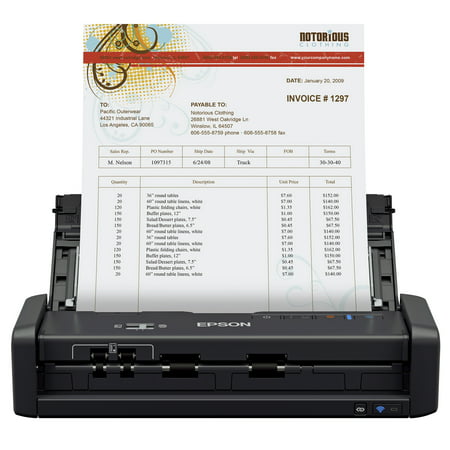 Epson® WorkForce® ES-300WR Wireless Color Receipt & Document Scanner for PC and Mac, Auto Document Feeder