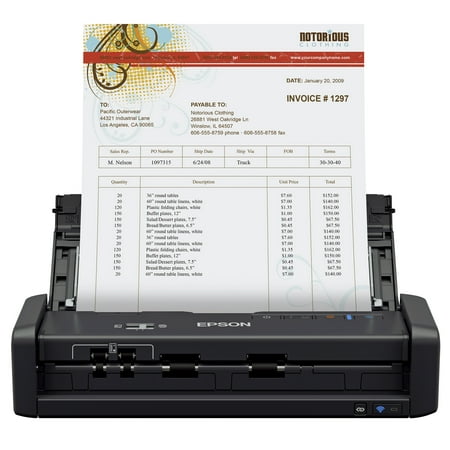 Picture Scanner Feeder Epson® WorkForce® ES-300WR Wireless Color Receipt & Document Scanner for PC and Mac, Auto Document Feeder (ADF) ()