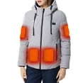 thumbnail image 3 of ZCFZJW Heated Jackets for Men with 11 Heating Zones, Waterproof Long Sleeve Zip up Heated Coat for Men & Women Electric Rechargable Heated Hoodie Tops Gray S, 3 of 6