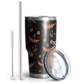 thumbnail image 2 of 30oz Witch Pumpkin Halloween Pattern Tumblers Stainless Steel Tumbler with Lid and Straw,Vacuum Insulated Double Wall Travel Tumbler Cups Mug with Cleaning Brush for Coffee,Tea, 2 of 7