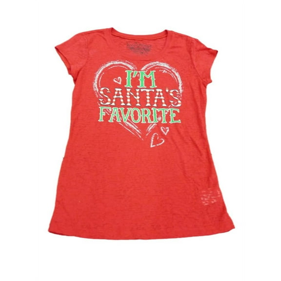 Rocker Girl Junior Women Red Santas Favorite Christmas Semi Sheer Fitted Shirt S