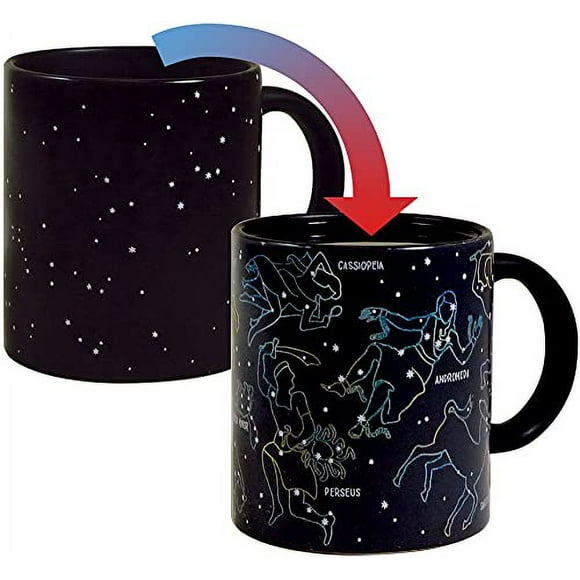 The Unemployed Philosophers Guild Heat Changing Constellation Mug - Add Coffee or Tea and 11 Constellations Appear - Comes in a Fun Gift Box