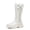 White, variant on Big Girls' Knee-High Princess Boots, Faux Leather Side-Zip Tall Boots with Bow & Ruffle Detail