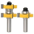 thumbnail image 1 of HUGFEGWE Tongue and Groove Router Bit Set 1/2 Inch Shank T Shape Router Bit with Double Bearing 1-1/2" Stock Woodworking Cutting Tool CA919-66637, 1 of 7