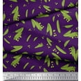 thumbnail image 2 of Soimoi Purple Rayon Fabric Green Peas Vegetable Decor Fabric Printed Yard 56 Inch Wide, 2 of 3