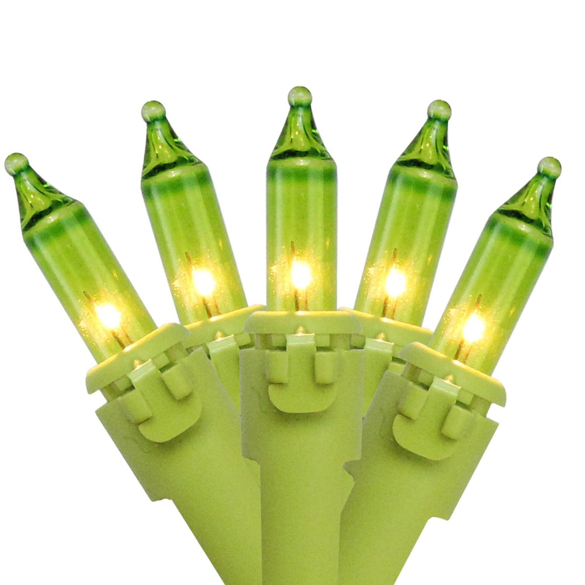 Brite Star 50ct Mini Christmas Lights Apple Green 17' Green Wire