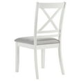 thumbnail image 4 of Benjara Hoa 18 Inch Dining Side Chair Set of 2, Gray Padded Seat, White Solid Wood, 4 of 5