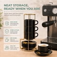 thumbnail image 5 of Unique Bargains 4 Set Espresso Cups Stackable with Saucers Black 3 oz, 5 of 7