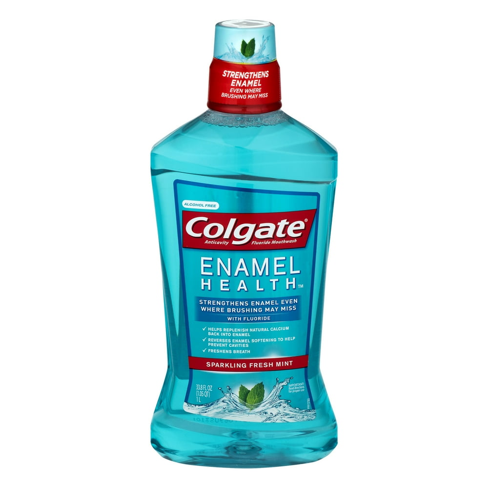 Colgate Enamel Health Mouthwash, Fresh Mint 1L, 33.8 fluid ounce
