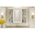 thumbnail image 4 of 35'' x 28'' Blue Wall Mounted Bathroom Storage Cabinet with Mirror Door, Modern Bathroom Wall Cabinet with Mirror, Medicine Cabinet with 6 Open Shelves, 4 of 12