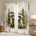 thumbnail image 2 of Manfei Cartoon Raccoon Curtains Pack of 2 (42x84 Each) for Kids, Watercolor Jungle Wildlife Curtains Blackout, Green Pine Tree Living Room Curtains, Luxury Home Decor, 2 of 6