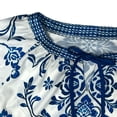 thumbnail image 6 of Gamivast Women Boho Shift Dress Floral Print Tie Neck Short Sleeve Tunic Mini Dress Summer Beach Loose Fit Casual Vacation Party Flowy Sun Dress Wear, 6 of 8