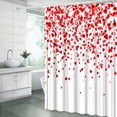 thumbnail image 2 of Valentine''s Day Shower Curtain Red Heart Falling Sweet Love Romantic Couple Woman Girl Bathroom Home Curtain with Hooks,Red Pink, 2 of 6