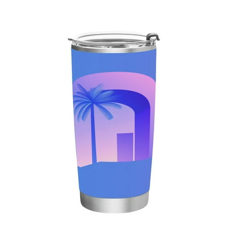

20oz Double-Wall Vacuum Insulated Stainless Steel Tumbler with Straws Sports Mugs BPA-Free Minimalist Logo