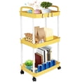 thumbnail image 1 of 3-Tier Rolling Storage Cart Small Utility Cart Organisation Cart with Lockable Wheels  Storage Rolling Trolley  Organiser Rack Cart for Kitchen Bathroom Living Room Bedroom Spaces, 1 of 7