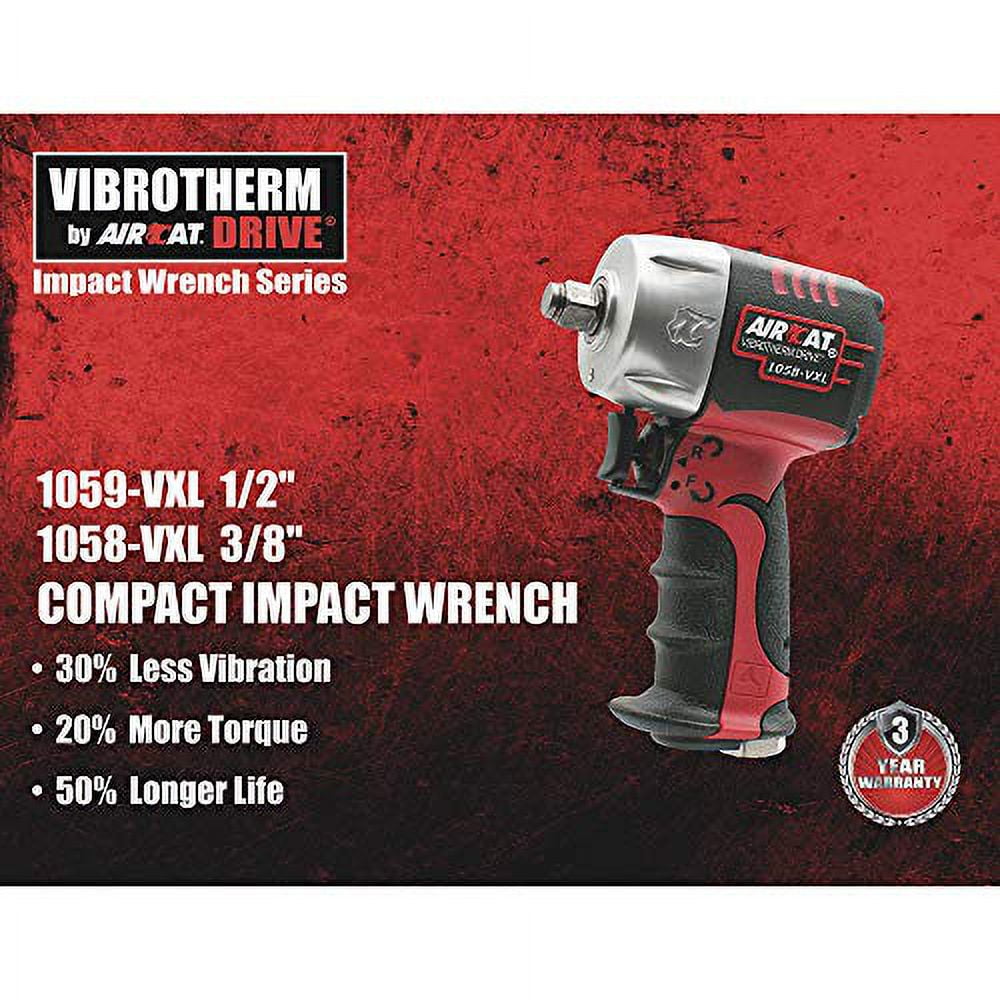 AIRCAT Pneumatic Tools 1058-VXL 1/2-Inch Vibrotherm Drive Composite Compact Impact Wrench 750 ft-lbs