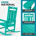 thumbnail image 3 of Ciokea Outdoor Rocking Chair HDPE Oversize Porch Rocker Chair All-Weather for Patio Garden Backyard Lake Blue, 3 of 8
