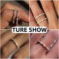 thumbnail image 2 of SFTING Wedding Bands for Women 925 Sterling Silver Marquise Round Cut Half Eternity Ring Stackable Band Yellow Anniversary Jewelry Gift Size 10, 2 of 7