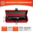 thumbnail image 3 of BLACKROBOT 1/2" Manual Impact Screwdriver Set, 10-Piece Reversible Hand Impact Driver, 5/16 Inch Bit Adapter S2 Steel Bits, Disengage Ruste, 3 of 7
