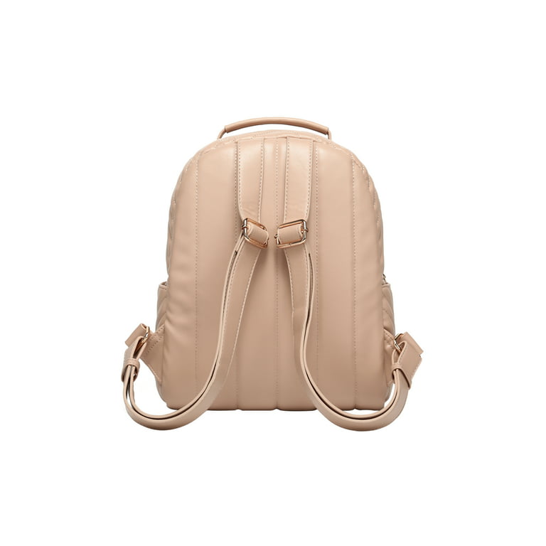 Daisy Rose Backpack Bag - Luxury PU Vegan Leather - Cream Snake