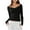 Black, variant on breaise Womens Off The Shoulder Shirts Slim Fit Long Sleeve Stretch T-Shirt Trendy Casual Y2K Tops Streetwear Gray,S