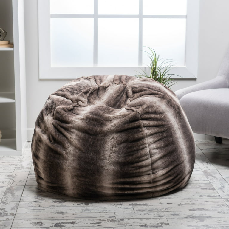 EMISOO Faux Fur Bean Bag Chair(No Filler), Luxury Fluffy Bean Bags