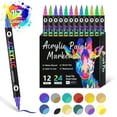 thumbnail image 5 of Paint Marker Brush Tip Set for Rock Painting 12/24/36PCS Markers for Ceramic, Wood, Glass, and DIY Crafts (20ml), 5 of 9
