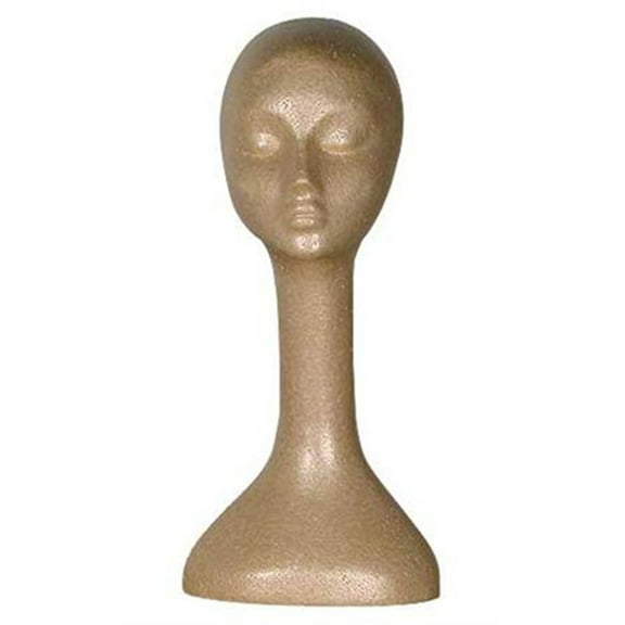 SSWBasics Female Suntan Styrofoam Mannequin Head - 20" Height -  Beauty Supply Standard
