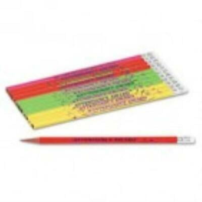 Principals Award Pencils - 2PK Moon Products Decorated Wood Pencil, Attendance Award,Assorted Colors, Dozen