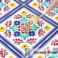 thumbnail image 5 of Round Fitted Tablecloth with Elastic Edge, 100% Waterproof Oil Proof Plastic Table Cover, Vinyl Flannel Backed Tablecloth Fits 36"-44" Round Tables for Dinner, Outdoor, Picnic, Black, 5 of 6