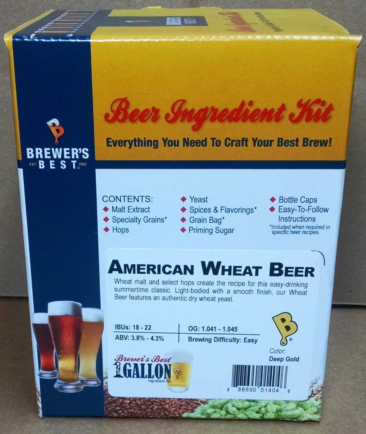 plug Wijzer Manieren Brewer's Best One Gallon Home Brew Beer Ingredient Kit (American Wheat Beer)  - Walmart.com