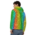 thumbnail image 4 of Kdxio Glitter Rainbow Print Men Hoodies Casual Hoodies for Men with Zip Pockets Full Zip Long Sleeve Sweatshirt Sports Hooded Jacket-X-Large, 4 of 5
