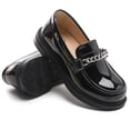 thumbnail image 6 of DADAWEN Girl's Loafers Slip On Chain Leather Flats Round Toe School Uniform Black Dress Shoes 1.5 Toddler, 6 of 6