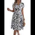 thumbnail image 2 of Vestidos de Verano Fluidos con Cuello en V y Mangas Florales para Mujer 2025 L, 2 of 10
