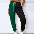 thumbnail image 3 of NTACZA Womens Pants Trendy Workout Green Color Block Sweatpants Drawstring Loose Fitting 2pc Joggers for Women XL, 3 of 8