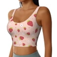 thumbnail image 2 of Xecao Strawberries for Sports Bra with Removable Pads, Crop Tank Top Design, Women's Longline Sports Bra - Non-Wired - Small, 2 of 9