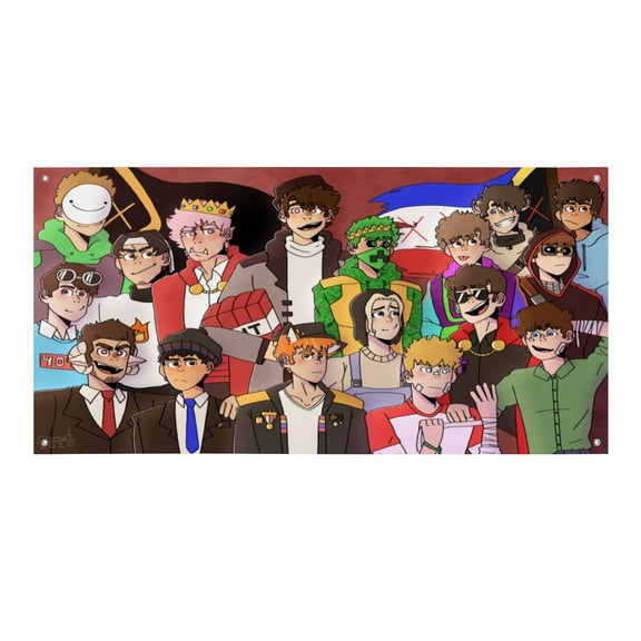 Dream SMP-Theme Backdrops Banner Birthday Party Decor Supplies Personalized Party Backdrop Decoration,5x3ft（150x90cm）