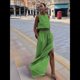 thumbnail image 4 of Conjuntos de 2 Piezas para Mujer: Chaleco de , Conjuntos Casuales Elegantes, Pantalones de Pierna con Abertura Alta. Verde M, 4 of 7