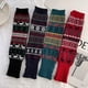 thumbnail image 5 of Teenagers Winter Half -finger Snowflake Print Mitten Knitted Touchscreen Gloves, 5 of 5
